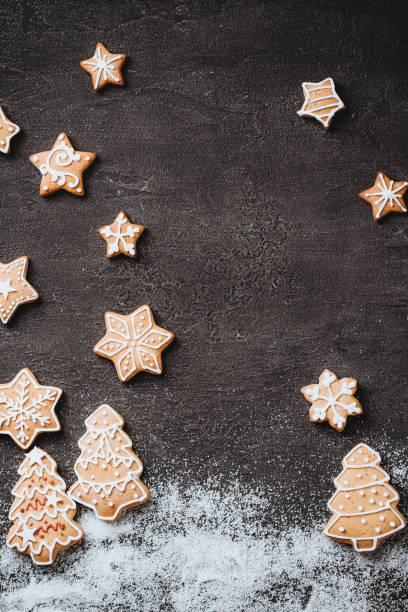 istock Christmas background with gingerbread cookies 1180834920