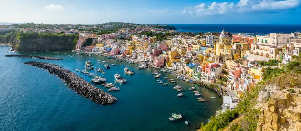 Photo of Panoramic sight of the beautiful island of Procida, near Napoli, Campania region, Italy.