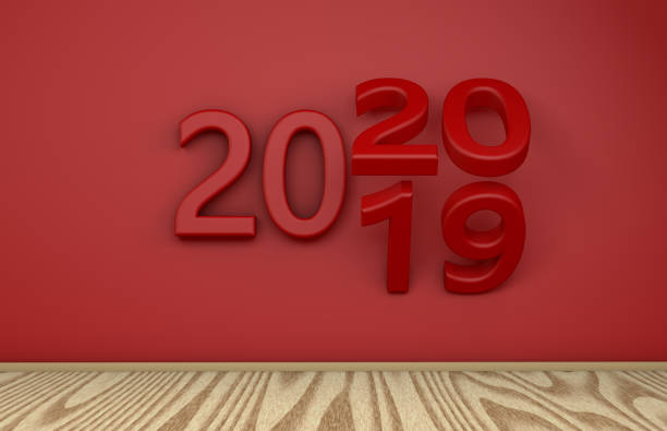 istock 3D Rendering of Red Text Changing From 2019 To 2020. 1180841694