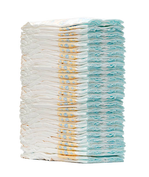 Stack of diapers stock photo