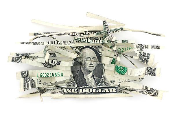 Dollar Devaluation  shredded photos stock pictures, royalty-free photos & images