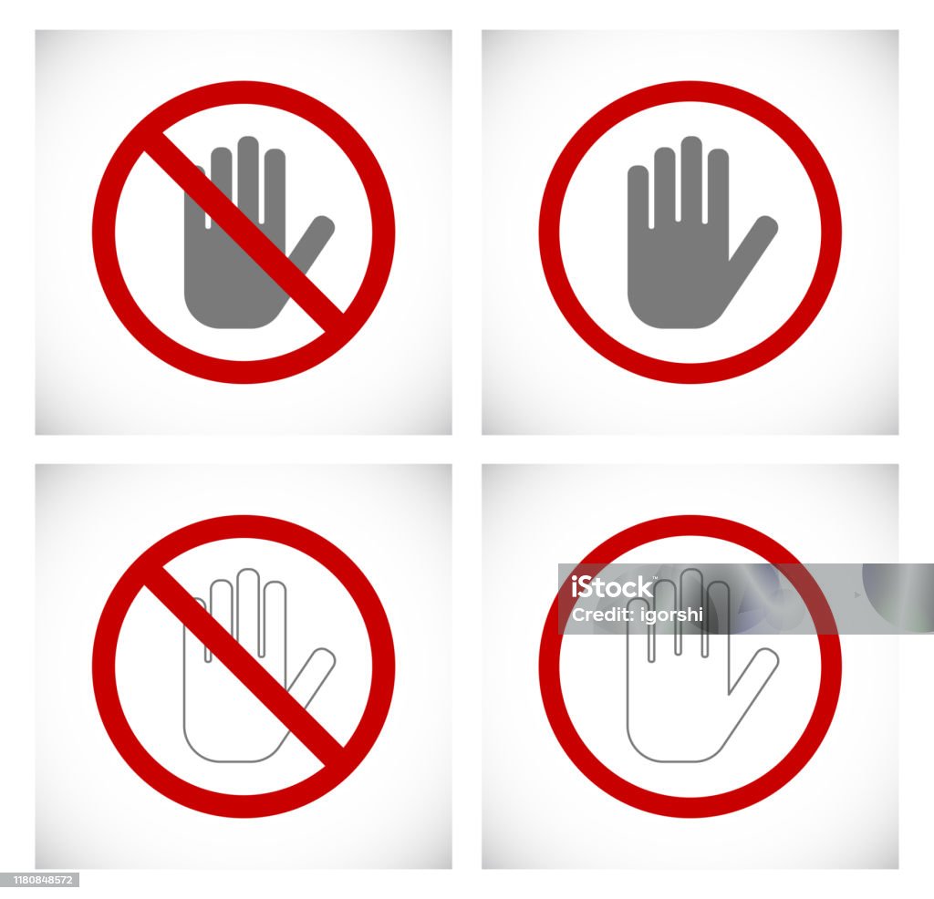 Hand Stop Reference Hand Stop Stock Illustration - Download Image Now - Abstract, Art ...