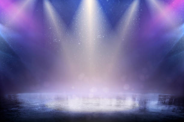 istock Empty snow rink. Snowy winter. Background. Light 1180848587
