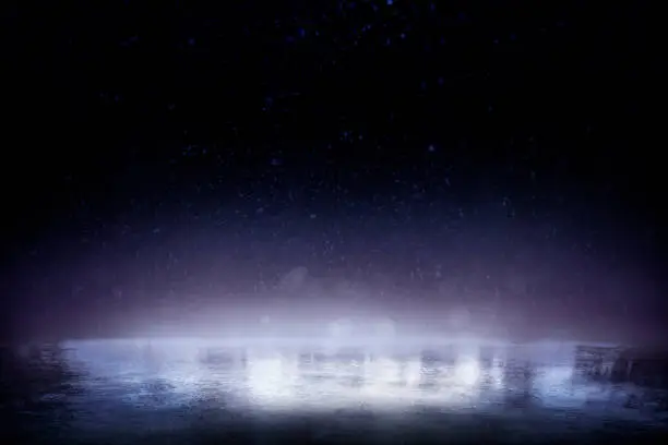 Beautiful ice background. Realistic ice and snow on dark background