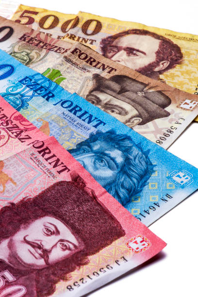 istock Hungary Forint banknotes on white background 1180848931