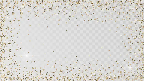 Vector illustration of Poured golden confetti