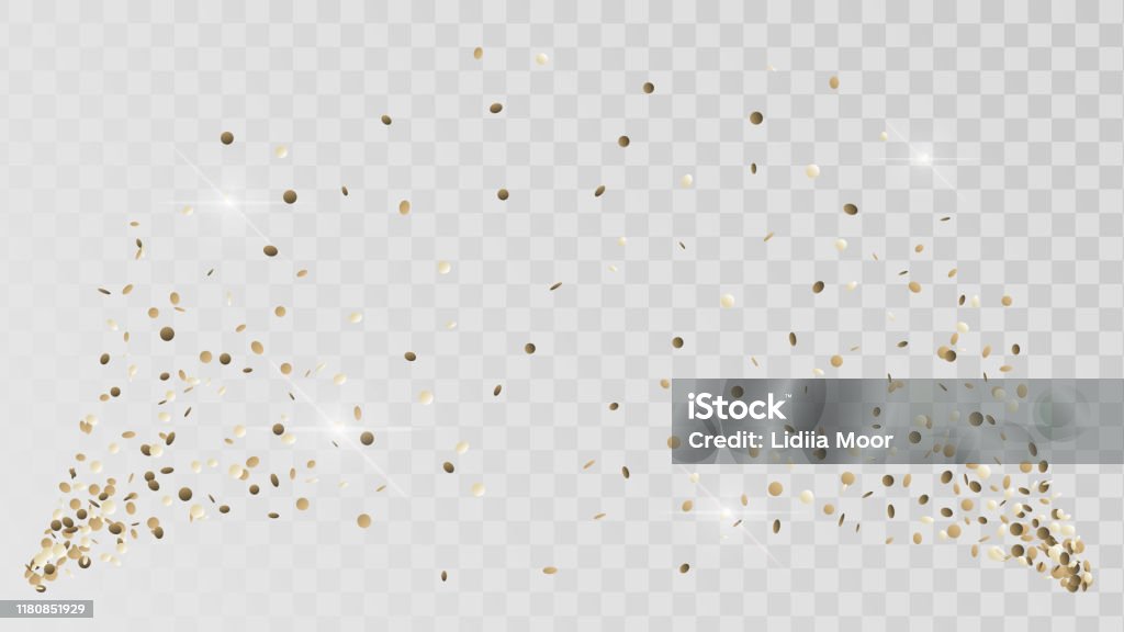 Shot van gouden confetti crackers - Royalty-free Confetti vectorkunst Shot van gouden confetti crackers - Royalty-free Confetti vectorkunst