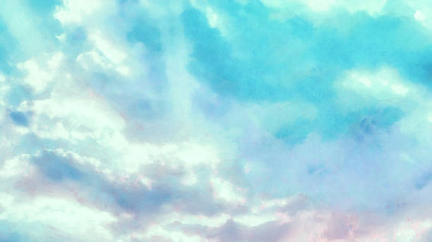 istock Beatiful Sky with Clouds Expressive Acryllic Painting 1180852025