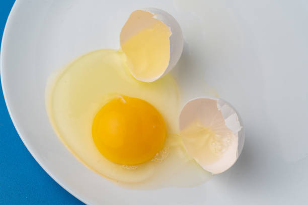 istock a broken white egg in the plate to prepare some food dishes 1180858164
