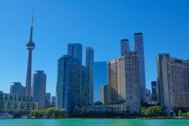 istock Toronto financial district skyline view from Ontario Lake 1180867674