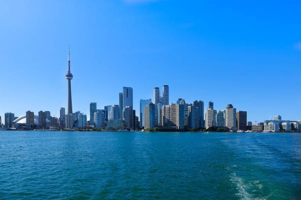 istock Toronto financial district skyline view from Ontario Lake 1180867681