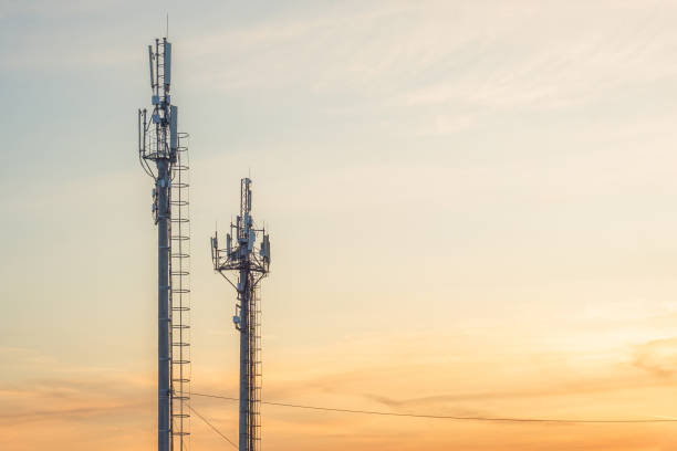 base station network operator. 5G. 4G, 3G mobile technologies. stock photo