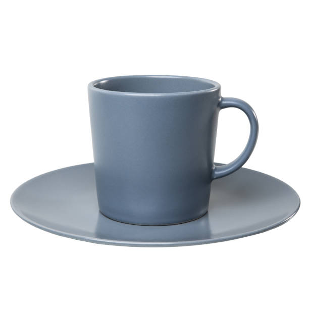 istock Gray cup and saucer isolated on a white background. 1180874374