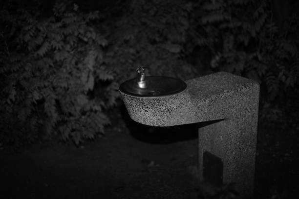 Night time shots of a water fountain