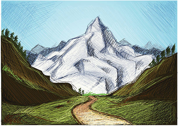 illustrazioni stock, clip art, cartoni animati e icone di tendenza di colline di alpen - glacier mountain ice european alps