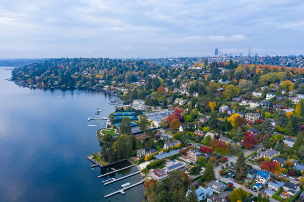 Madison Park Neighborhood in Seattle stock photo