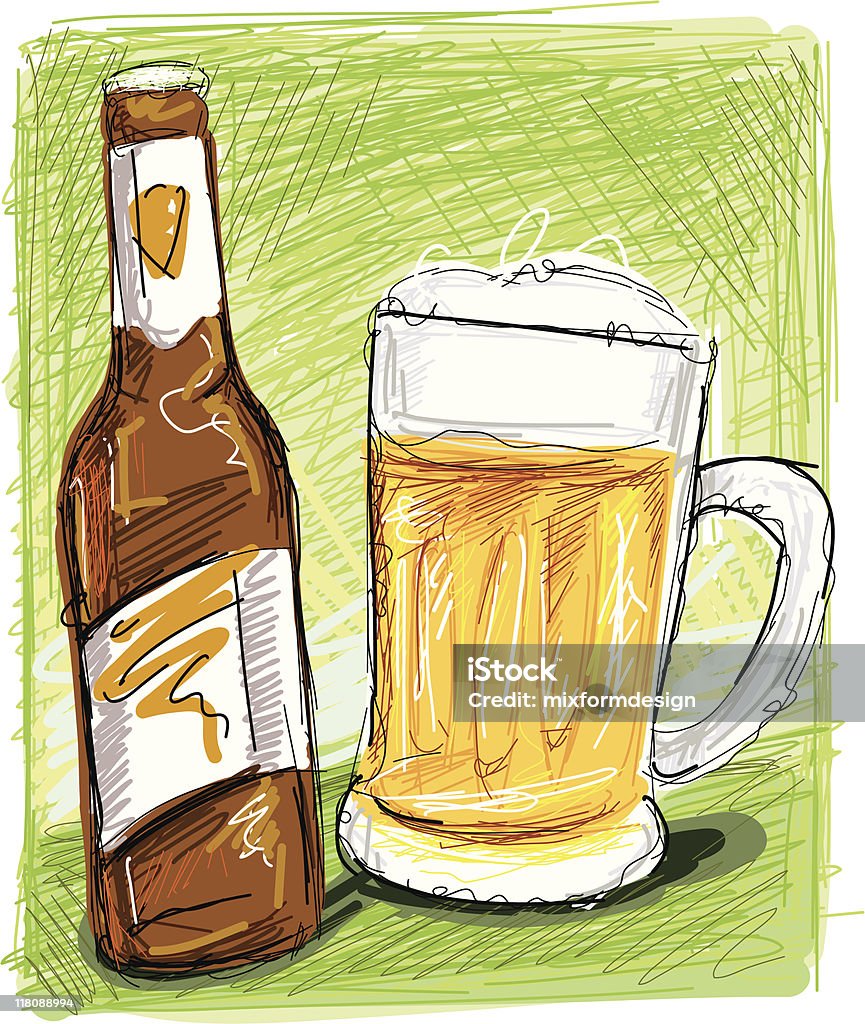 bier эскизов - Векторная графика Алкоголь - напиток роялти-фри