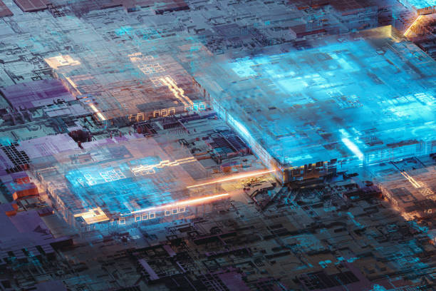 istock Abstract futuristic computer network detail background 1180895580