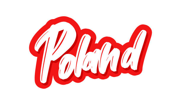 istock Poland modern brush lettering text. Vector illustration logo for print and advertising 1180897840