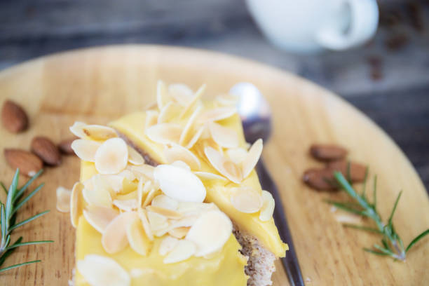 istock Cake on wooden tray. 1180898531