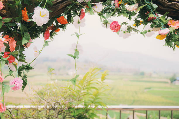 istock Flower with decorative on fence. 1180898558