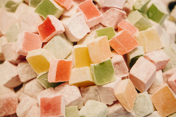 istock Traditional Turkish delight sweets as lokum candy 1180904011