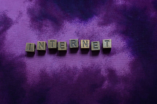 internet wording with metal letters as net and business concept