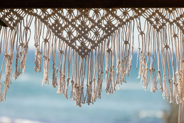 Handmade Vintage Crochet Arch At Beach Wedding in Australia
