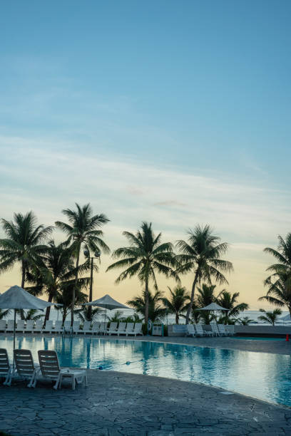 istock beautiful sunset beach in resort 1180908571