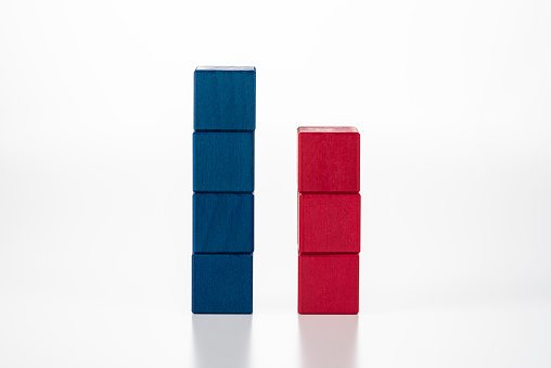 Blue Block Stack Stack Red And Blue Blocks White Background Stock Photo - Download Image ...