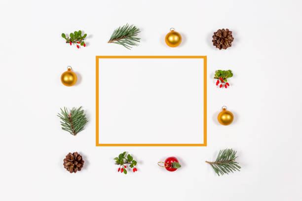 istock Christmas mock up. Creative holidays flat lay. 1180915203