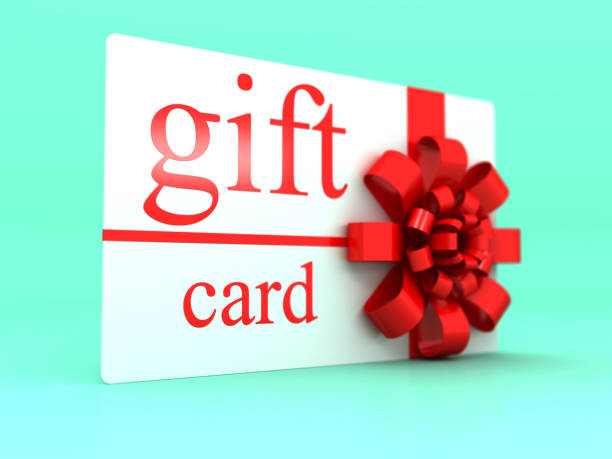 istock Gift card with red bows and ribbons 1180915244