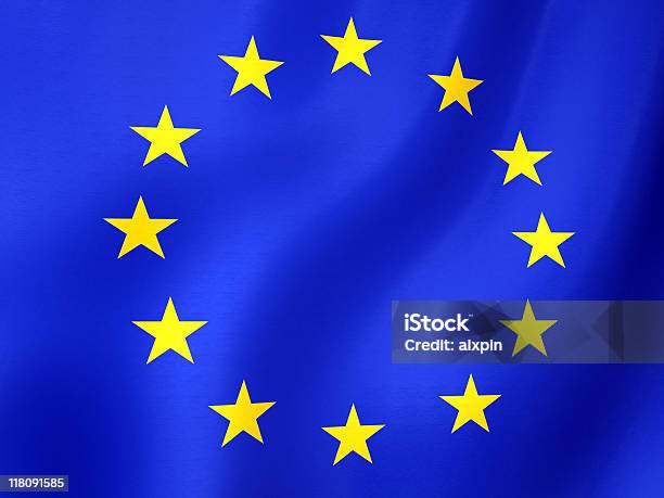 Bandeira Da União Europeia - Fotografias de stock e mais imagens de Azul - Azul, Bandeira, Bandeira da União Europeia