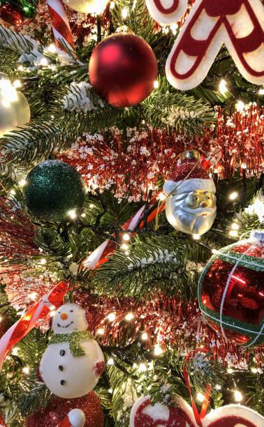 istock Close up of beautifully decorated Christmas tree 1180916170