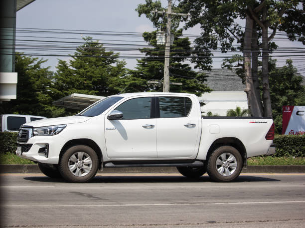 Private Pickup Truck Car Toyota Hilux Revo Chiangmai, Thailand -  October 1 2019: Private Pickup Truck Car Toyota Hilux Revo. On road no.1001, 8 km from Chiangmai city. toyota hilux stock pictures, royalty-free photos & images