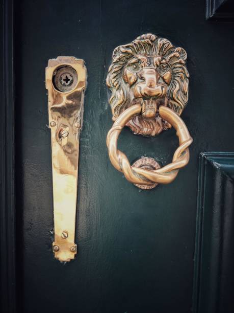 istock Lion head metal door knocker 1180923864