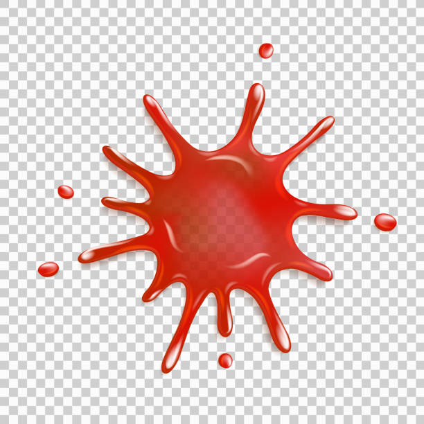 realistischer blutspritzer - pouring liquid syrup red stock-grafiken, -clipart, -cartoons und -symbole