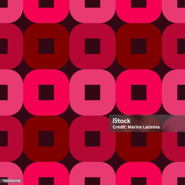 Modern Rounded Corner Geometric Pattern Shapes Of Squares With Rounded Corners Seamless Pattern Stock ...