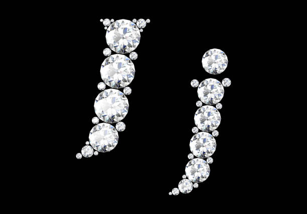 istock Diamond letters with gemstones isolated on black.3D rendering 1180926789