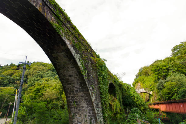 Aqueduct bridge A stone bridge with double arches in Oita Prefecture taketa photos stock pictures, royalty-free photos & images