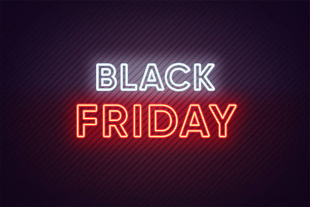 istock Neon Black Friday Banner. Text and Title of Black Friday 1180930632