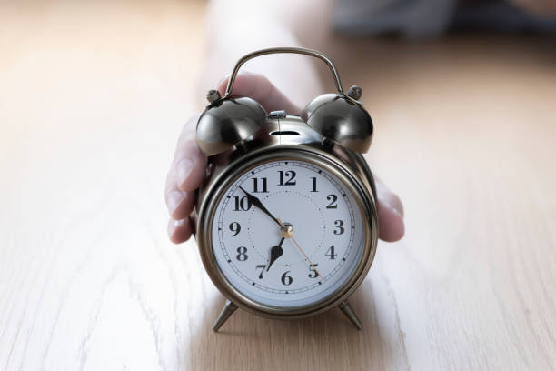 istock Stop the alarm clock in the bedroom. 1180931706