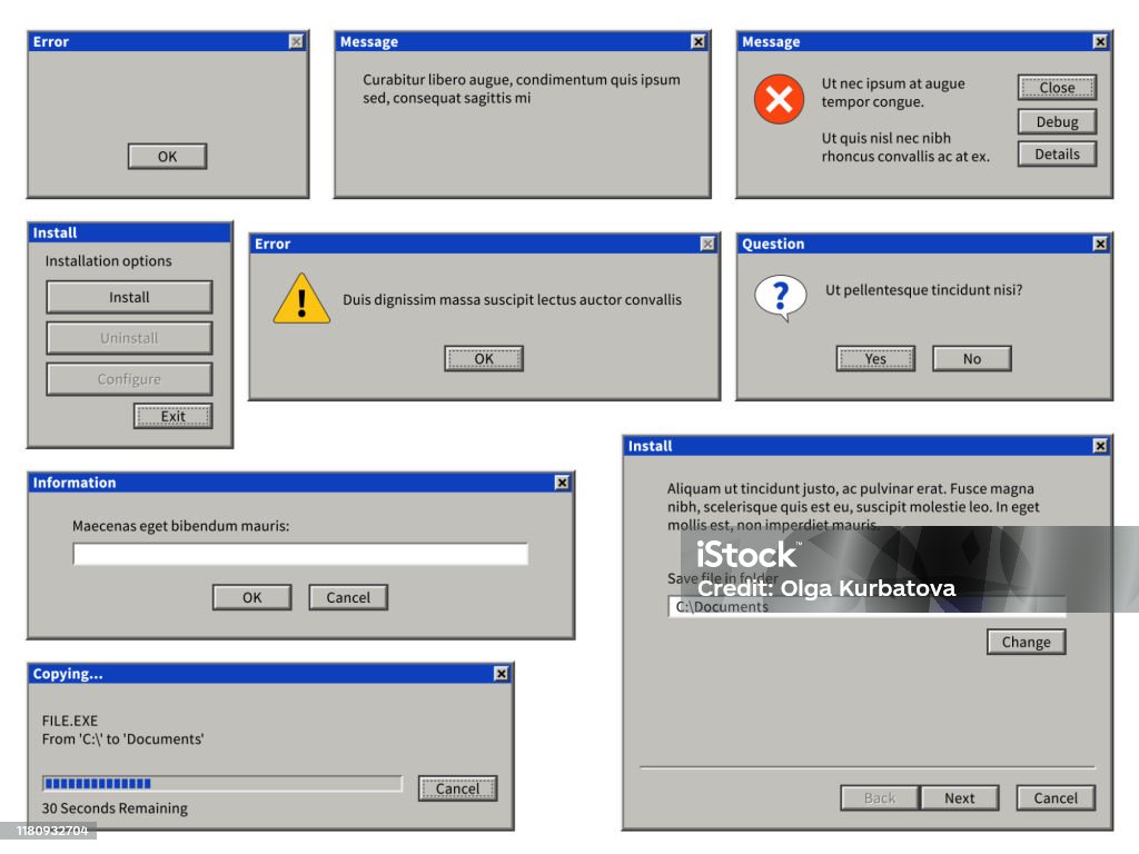 Old User Interface Window Old Computer Retro Browser Dialog Box With ...
