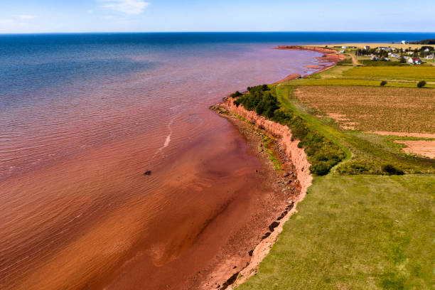 Aerial view of Argyle shore,Prince Edward Island, Canada Aerial view of Argyle shore,Prince Edward Island, Canada gulf of st lawrence photos stock pictures, royalty-free photos & images