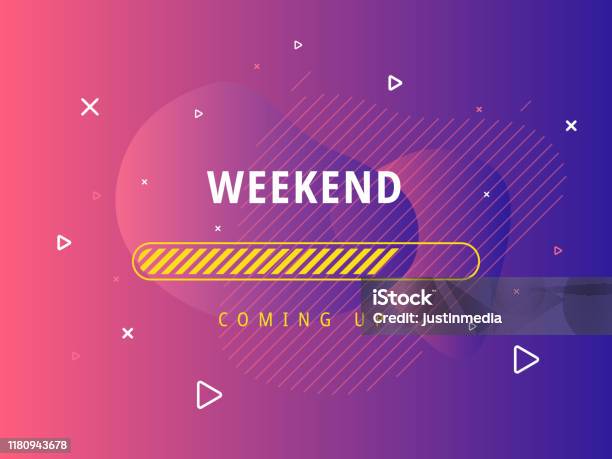 Weekend Loading Vector Illustration Liquid Background Stock ...
