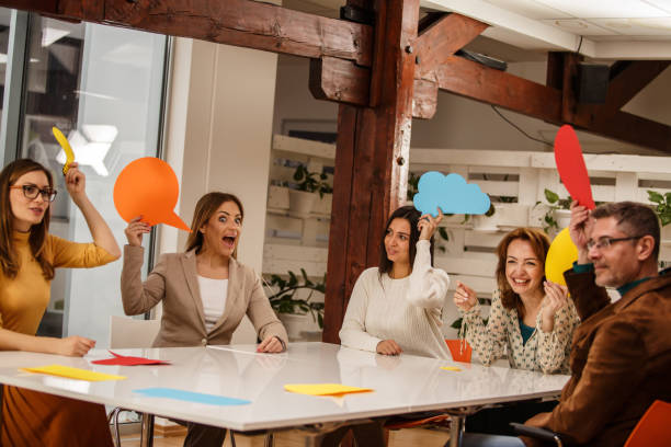 istock Coworkers with crazy ideas on a business meeting 1180949852