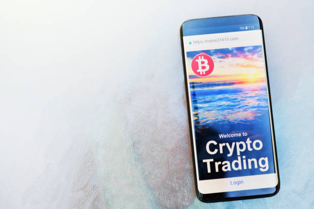 istock Crypto Trading app on smart phone with Bitcoin logo 1180951959