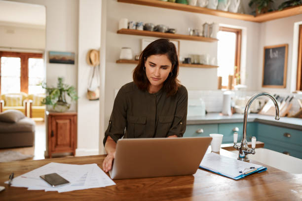 istock She finds her kitchen a comfortable place to work in 1180952568