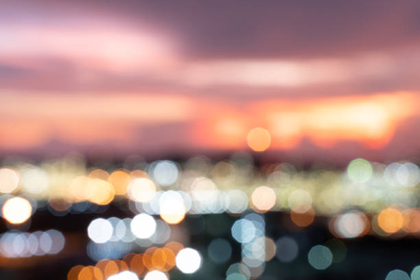 istock Abstract urban night light bokeh defocused background 1180953384