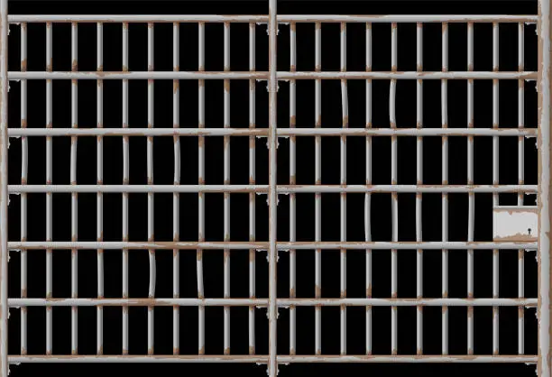 Vector illustration of Prison Jail Rusty Door